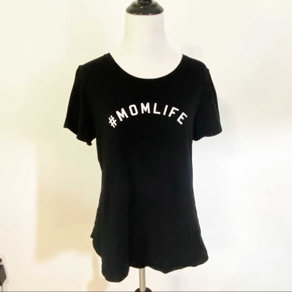 Old Navy Top M #Momlife Black Tee